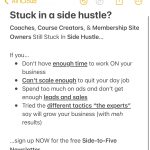 Stuck in a side hustle
